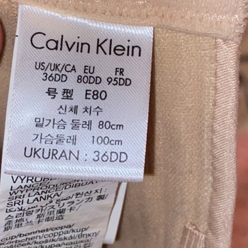 Beige Strapless Calvin Klein Bra 36 DD